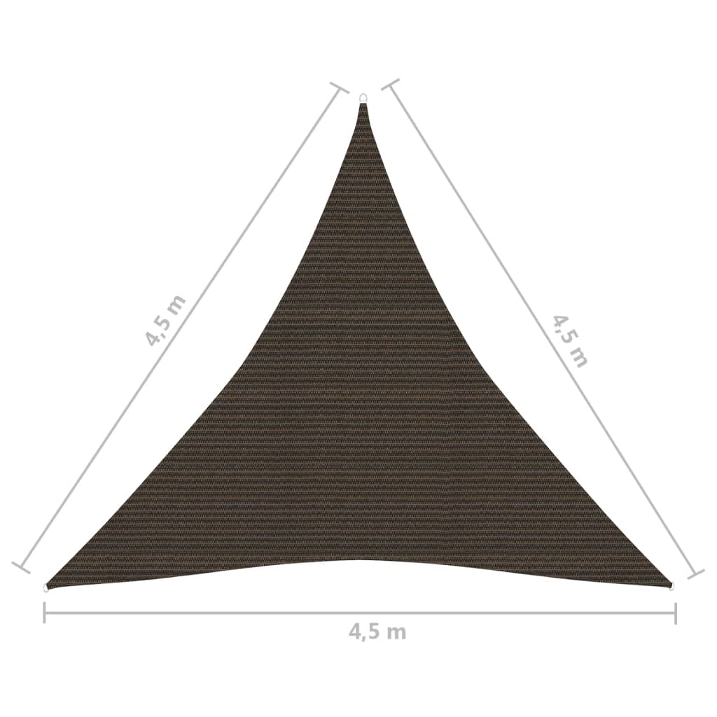 vidaXL Solsegel 160 g/m² brun 4,5x4,5x4,5 m HDPE