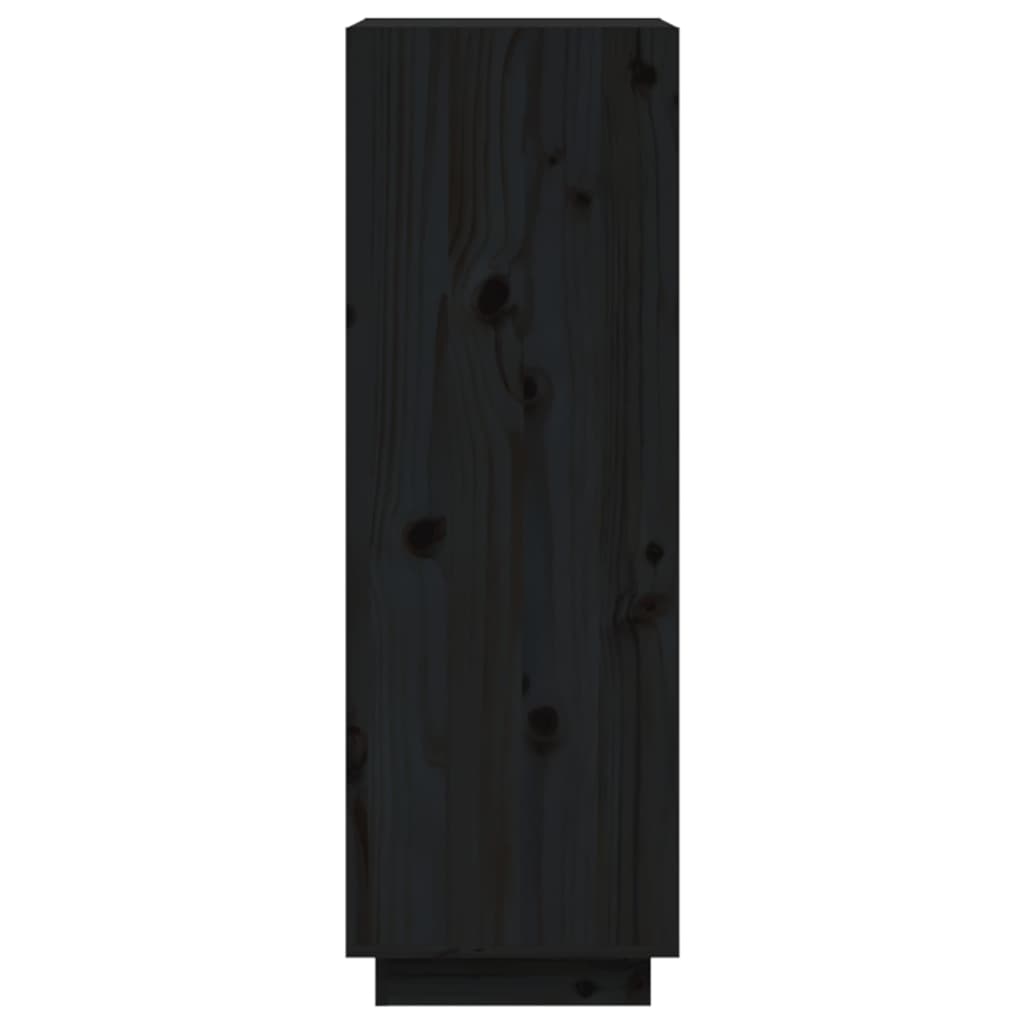 vidaXL Bokhylla/rumsavdelare svart 60x35x103 cm massiv furu
