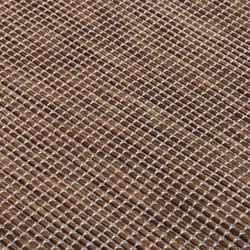 vidaXL Utomhusmatta plattvävd 120x170 cm brun
