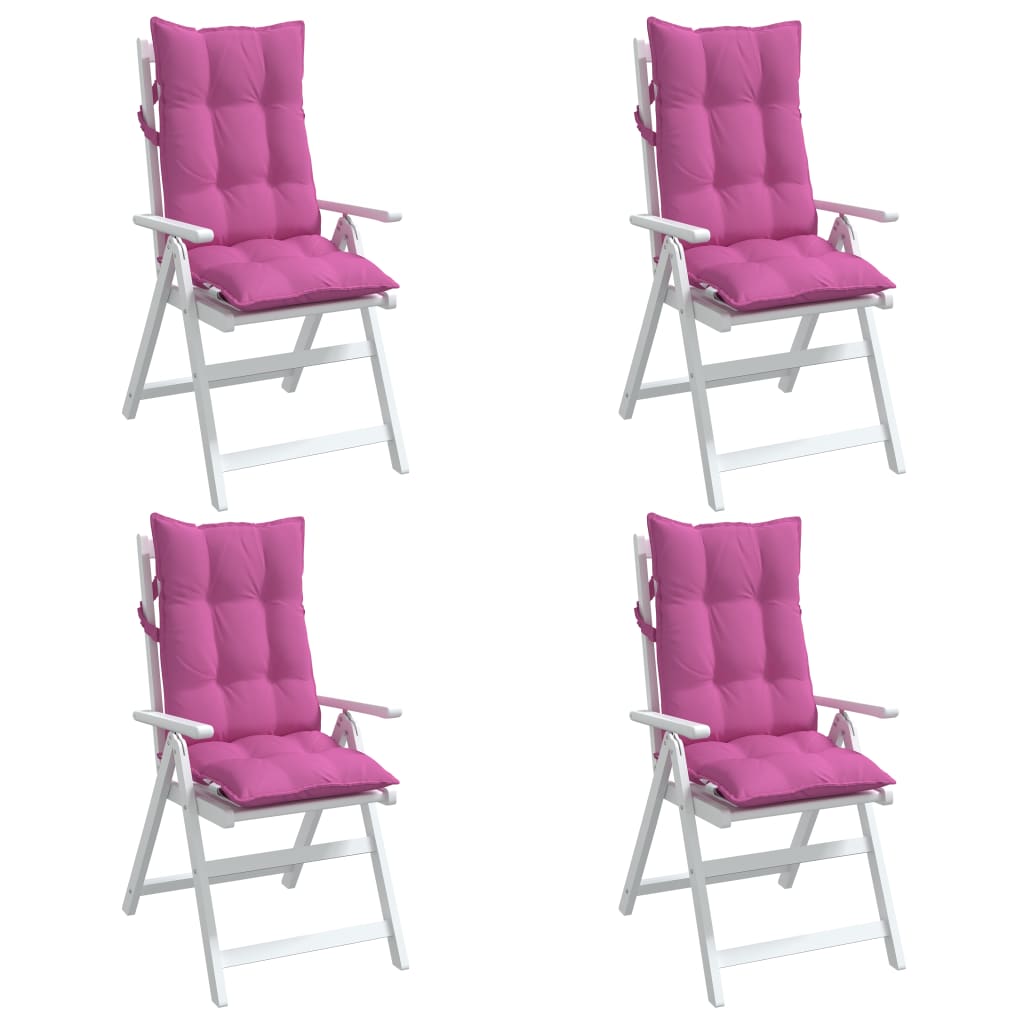 vidaXL Stolsdynor för stolar med hög rygg 4 st rosa oxfordtyg