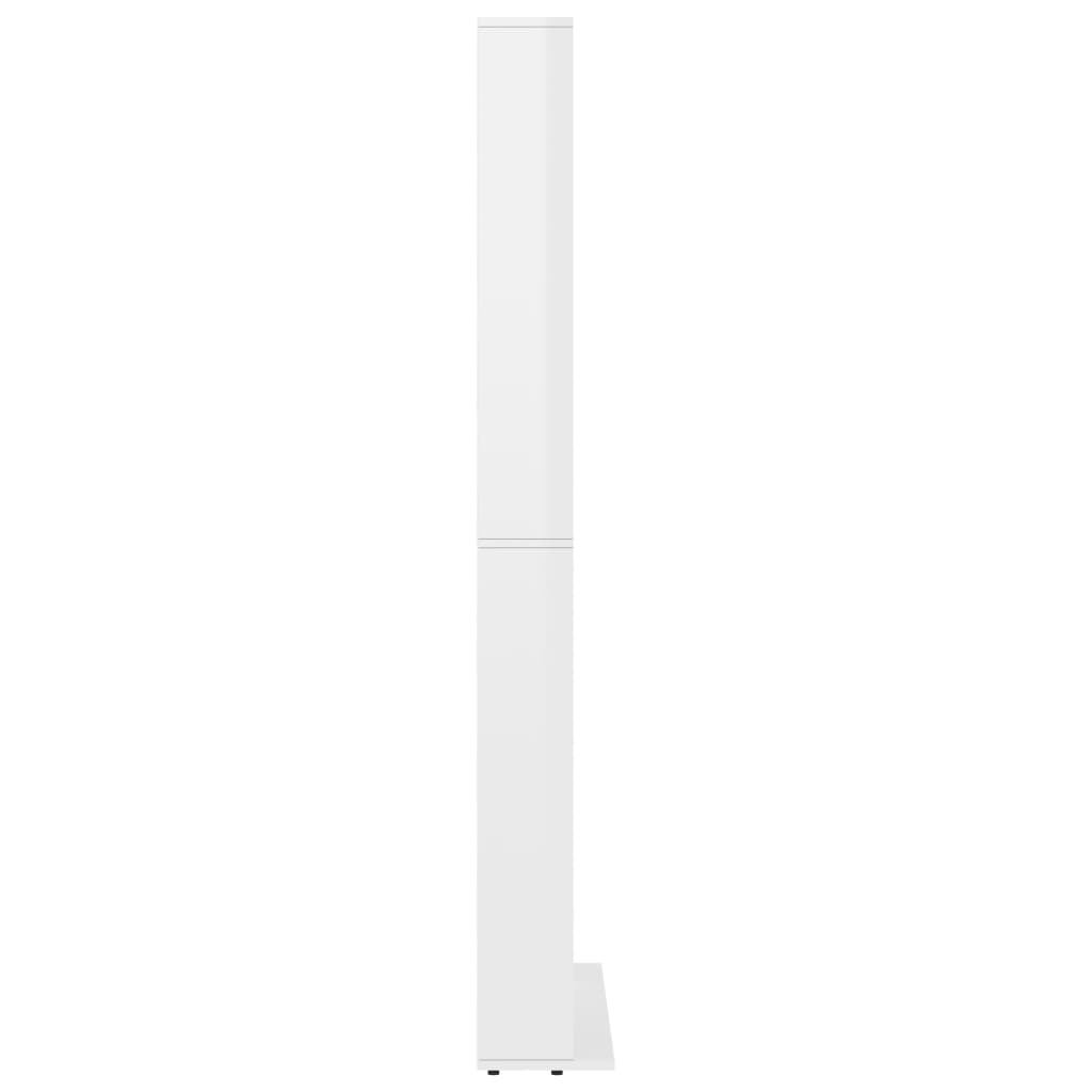 vidaXL CD-hylla vit högglans 102x16x177,5 cm konstruerat trä