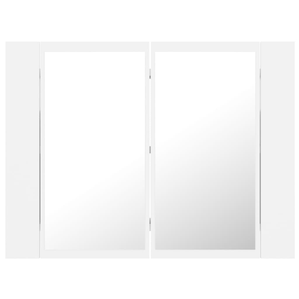 vidaXL Spegelskåp med LED vit 60x12x45 cm akryl