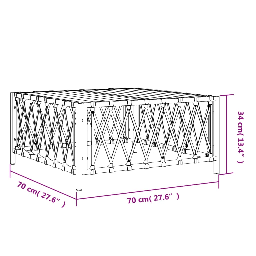 vidaXL Trädgårdsbord antracit 70x70x34 cm vävt tyg