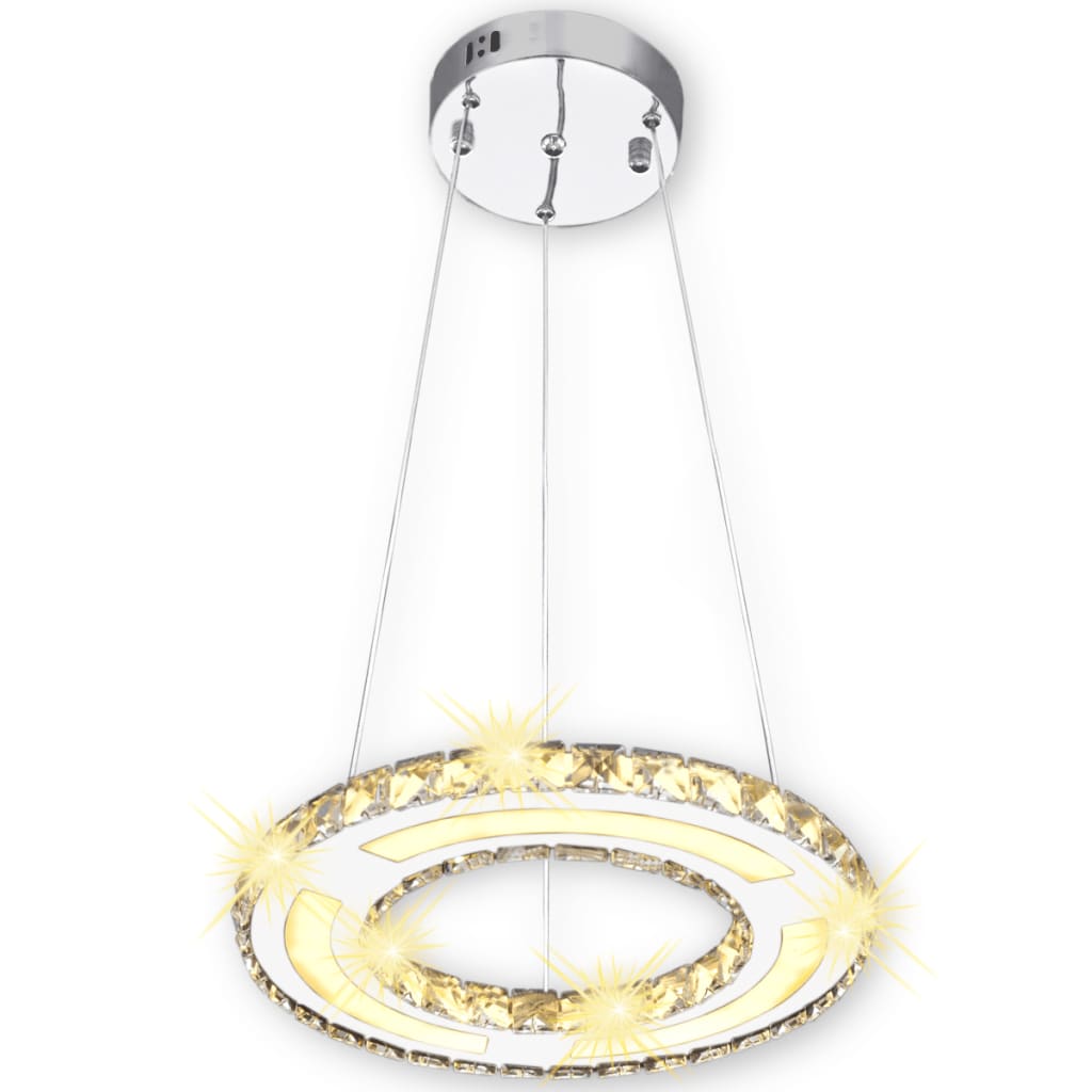 Hängande ring-formad taklampa LED med kristaller 13 W
