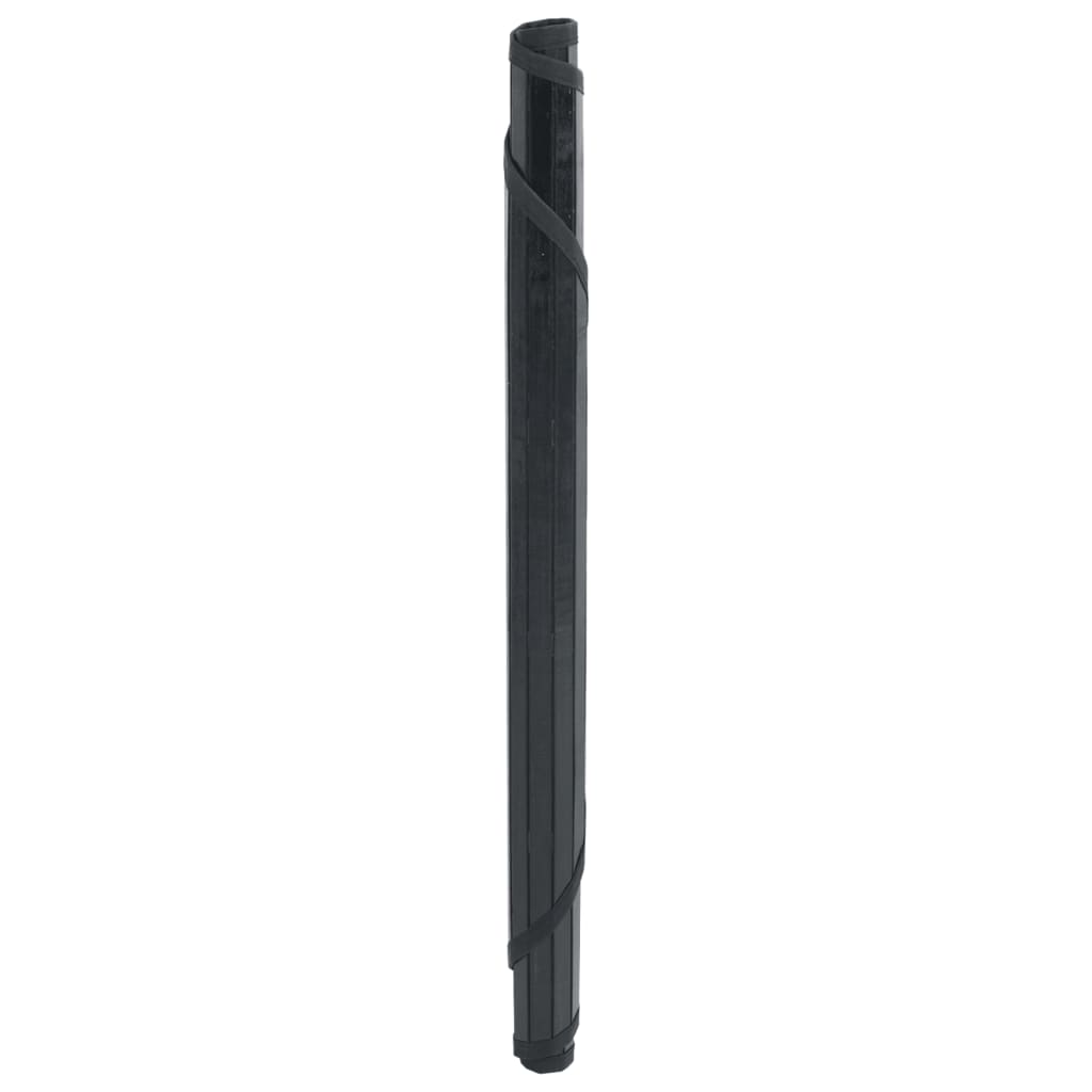 vidaXL Matta rund svart 60 cm bambu