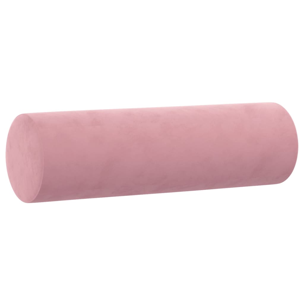 vidaXL Prydnadskuddar 2 st rosa Ø15x50 cm sammet