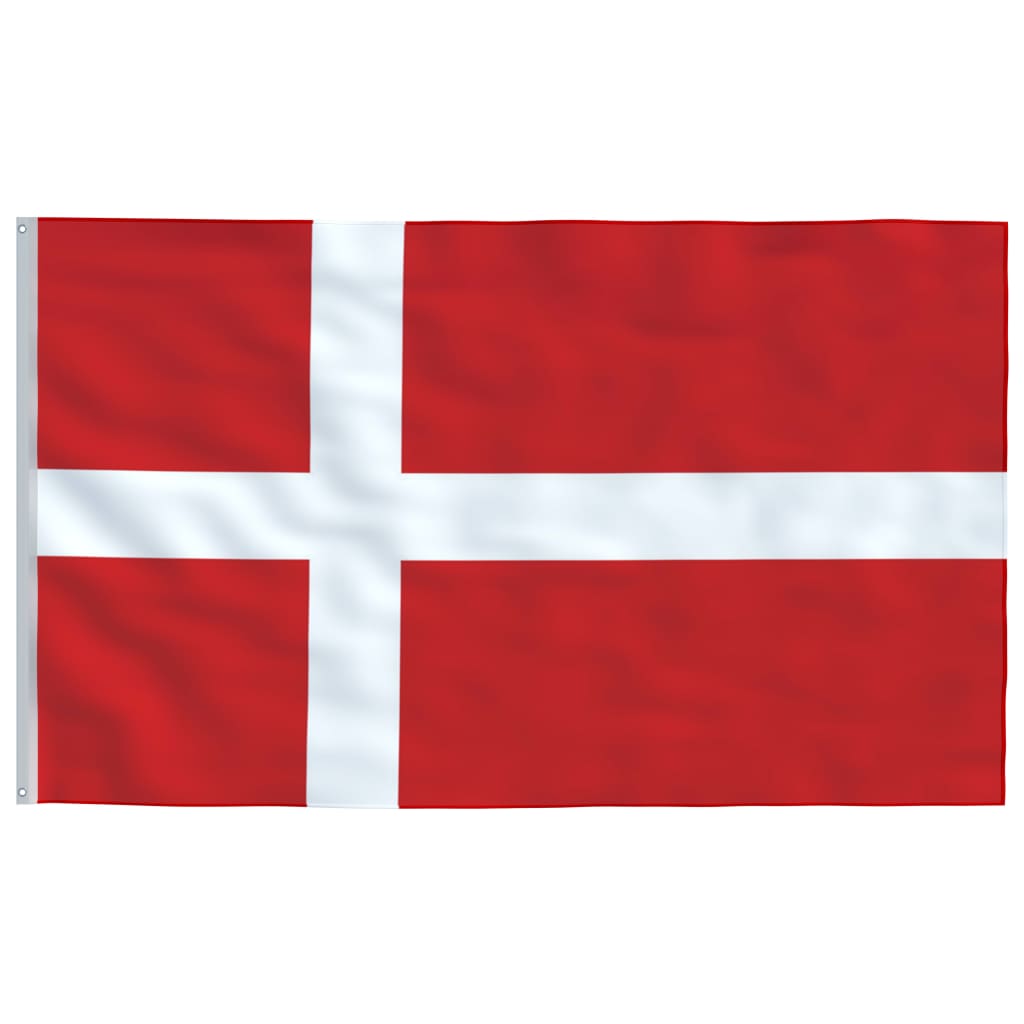 vidaXL Danmarks flagga och flaggstång i aluminium 4 m