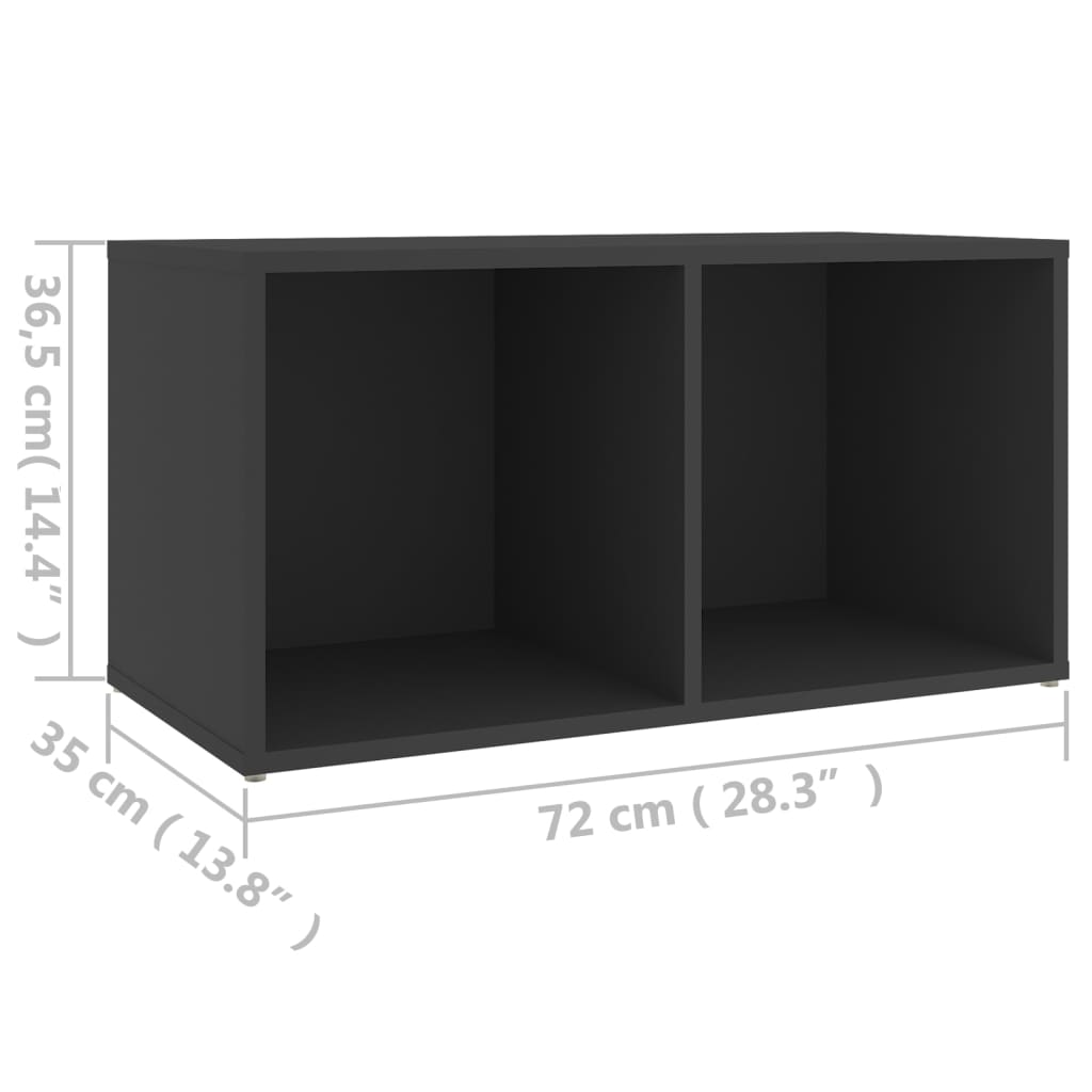 vidaXL Tv-bänk grå 72x35x36,5 cm konstruerat trä
