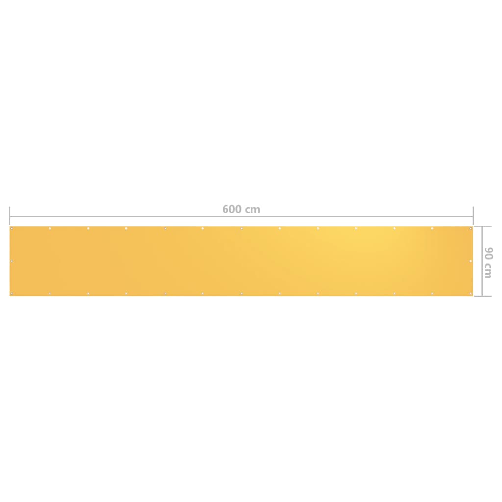vidaXL Balkongskärm gul 90x600 cm oxfordtyg