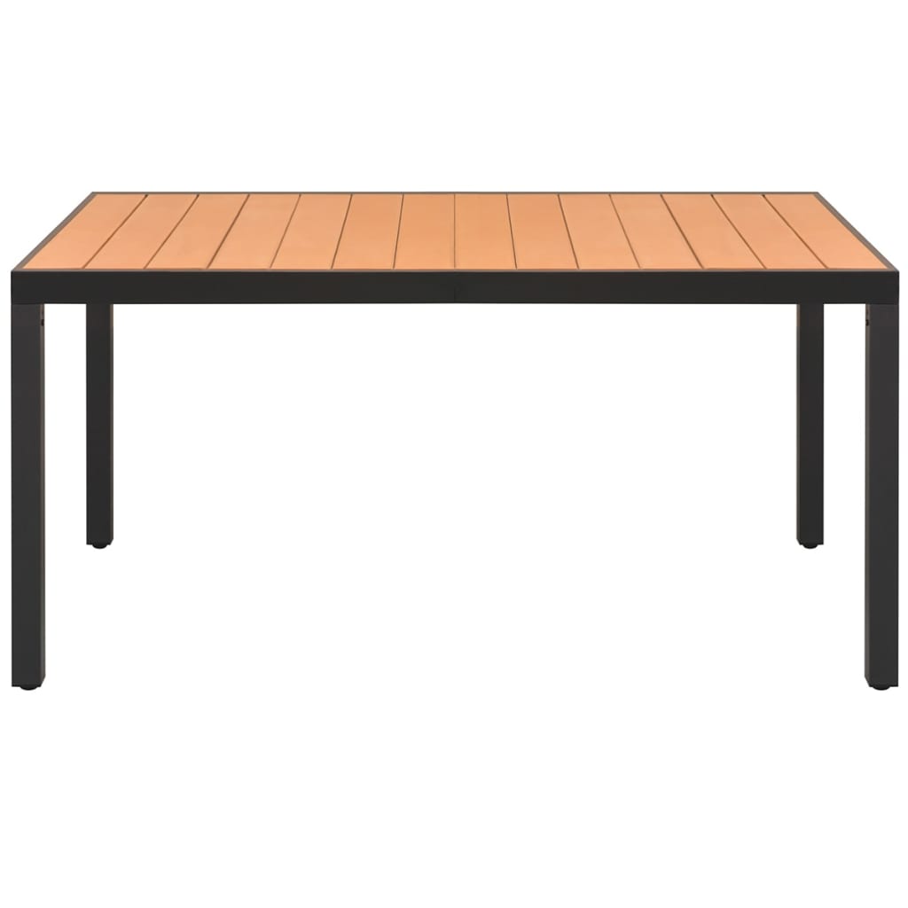 vidaXL Trädgårdsbord brun 150x90x74 cm aluminium och WPC