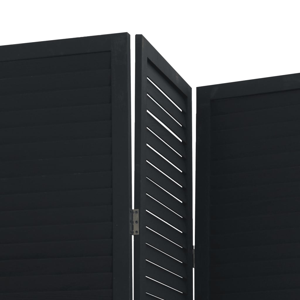 vidaXL Rumsavdelare 4 paneler svart massivt kejsarträ