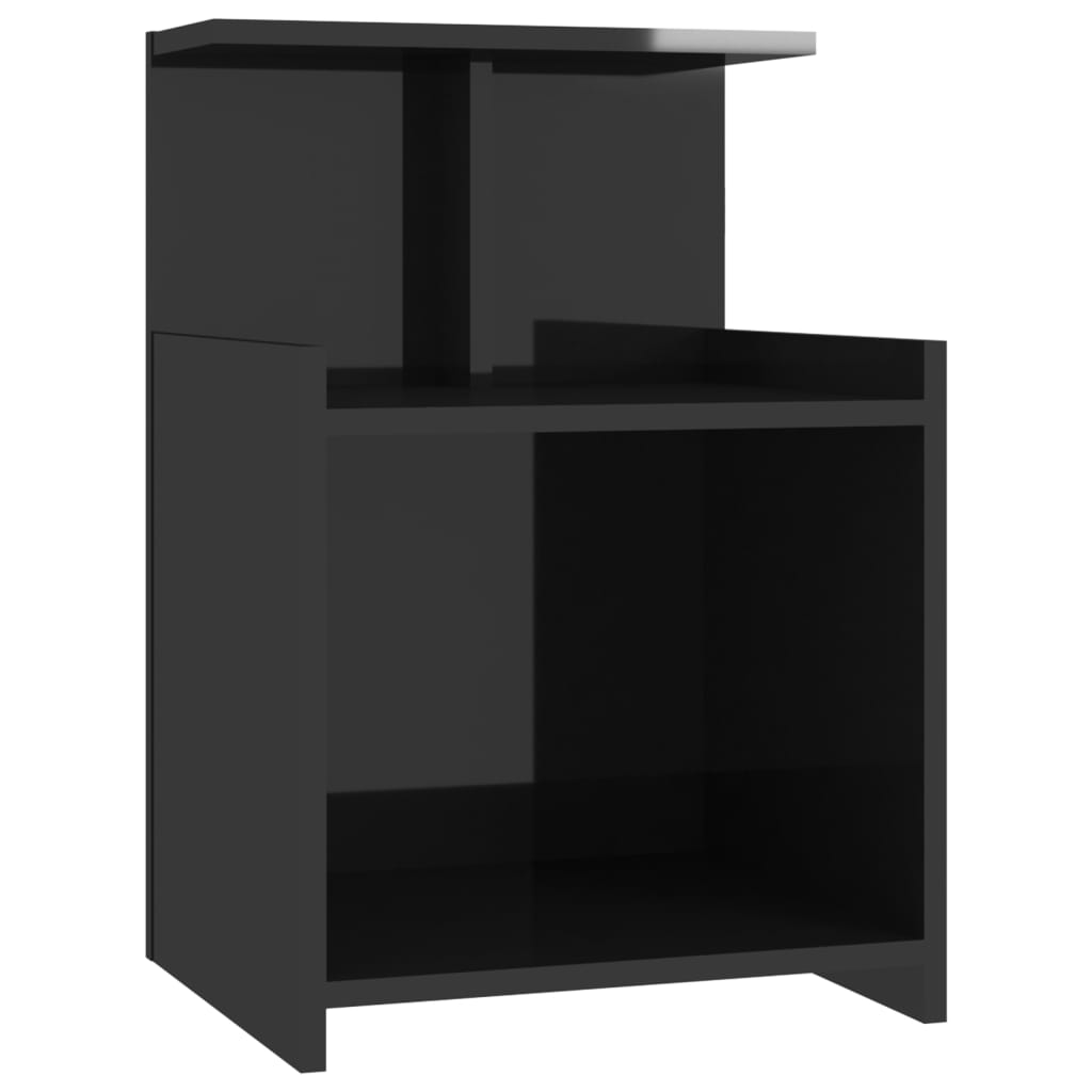 vidaXL Sängbord svart högglans 40x35x60 cm konstruerat trä