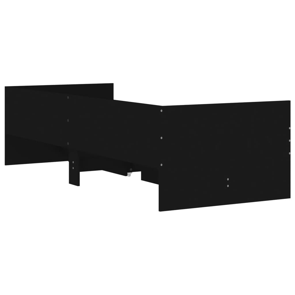 vidaXL Sängram med lådor svart 75x190 cm
