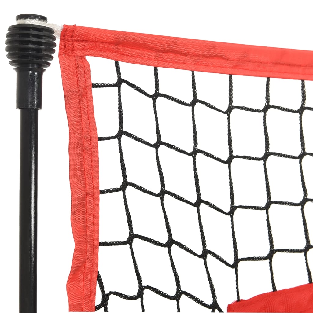 vidaXL Portabelt baseballnät svart och röd 183x105x183 cm polyester
