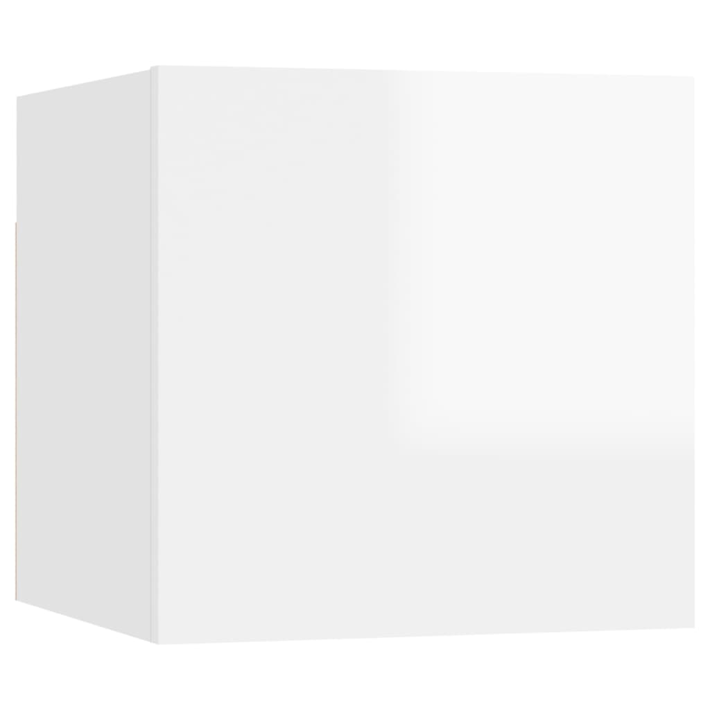 vidaXL Sängbord vit högglans 30,5x30x30 cm Konstruerat trä