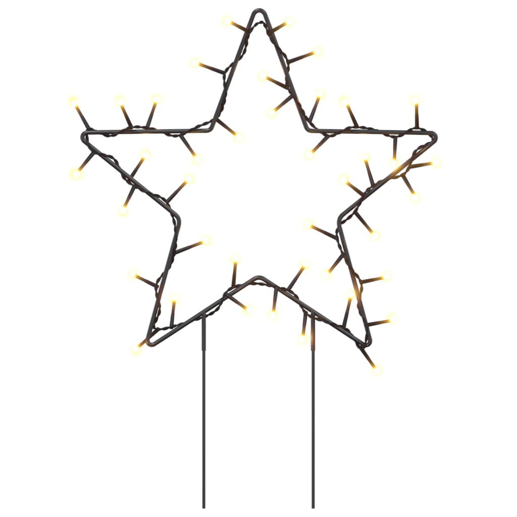 vidaXL Julstjärna 3 st med spett 50 LEDs 29 cm