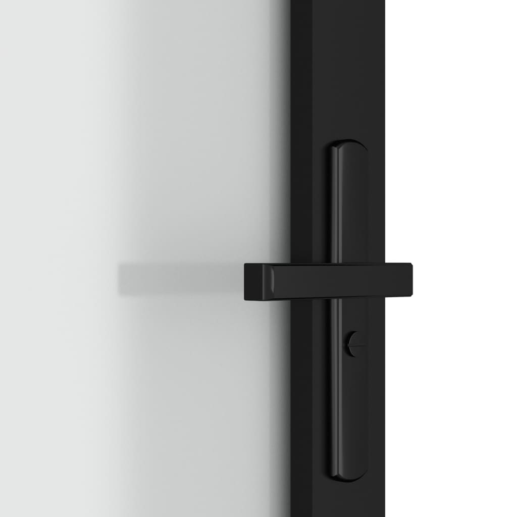 vidaXL Innerdörr 93x201,5 cm svart matt glas och aluminium