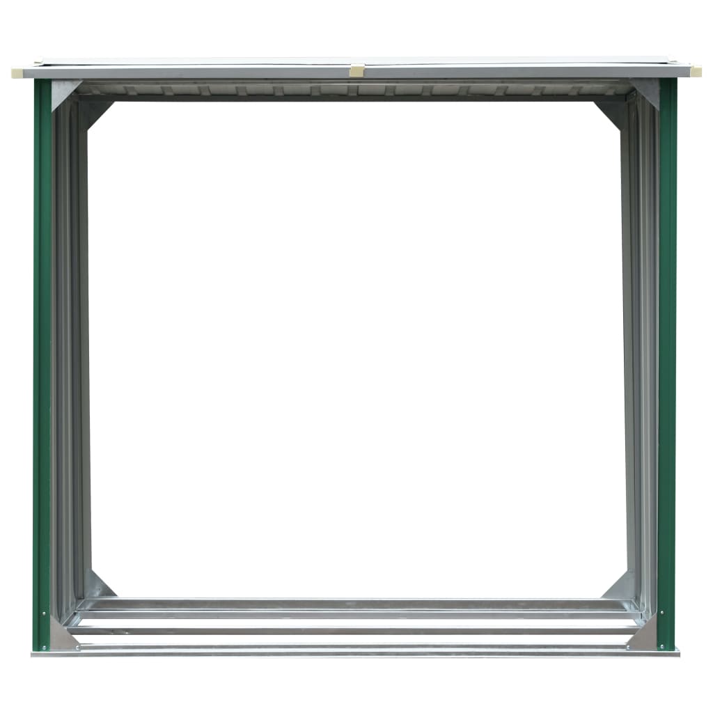 vidaXL Vedskjul galvaniserat stål 172x91x154 cm grön