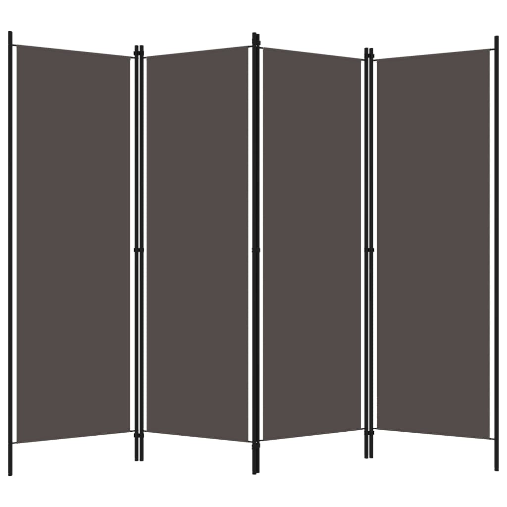 vidaXL Rumsavdelare 4 paneler antracit 200x180 cm