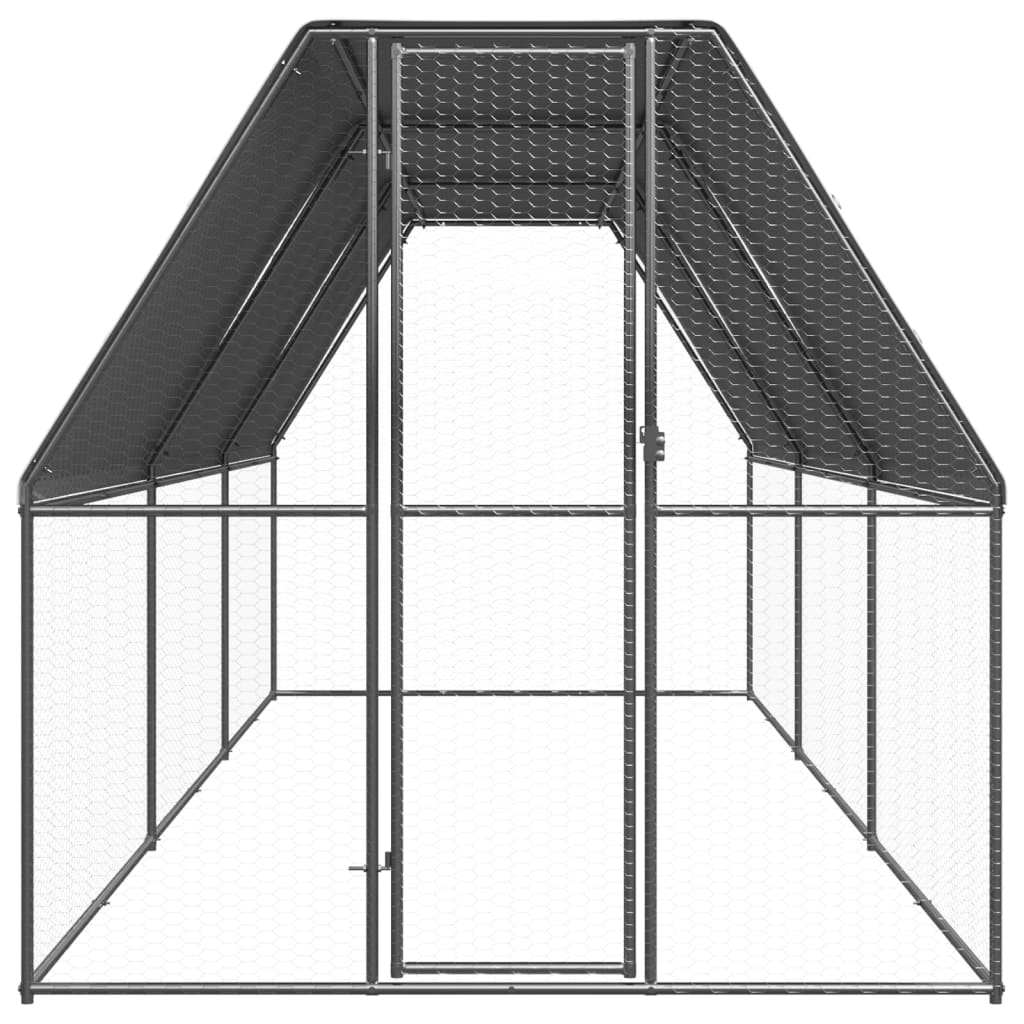 vidaXL Hönsbur för utomhusbruk 2x6x2 m galvaniserat stål