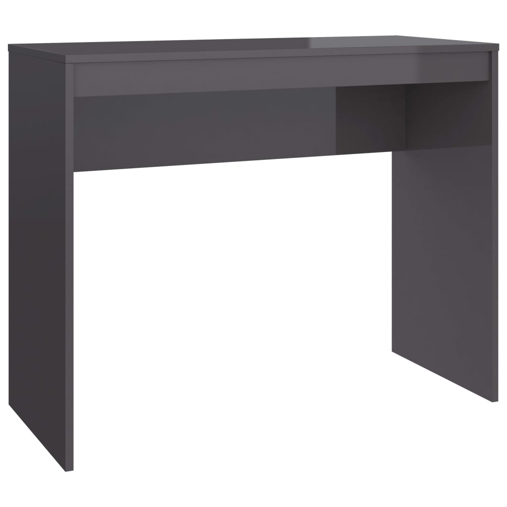 vidaXL Skrivbord grå högglans 90x40x72 cm konstruerat trä