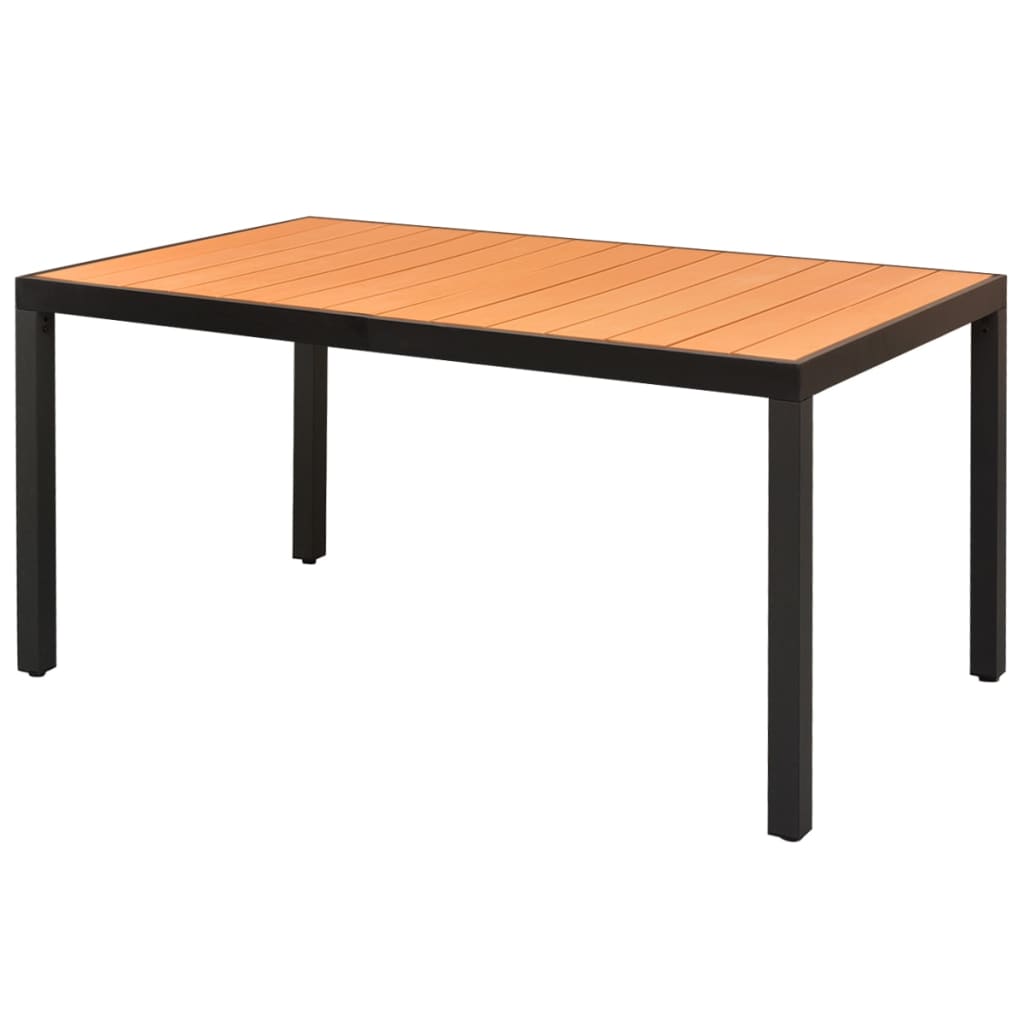 vidaXL Trädgårdsbord brun 150x90x74 cm aluminium och WPC