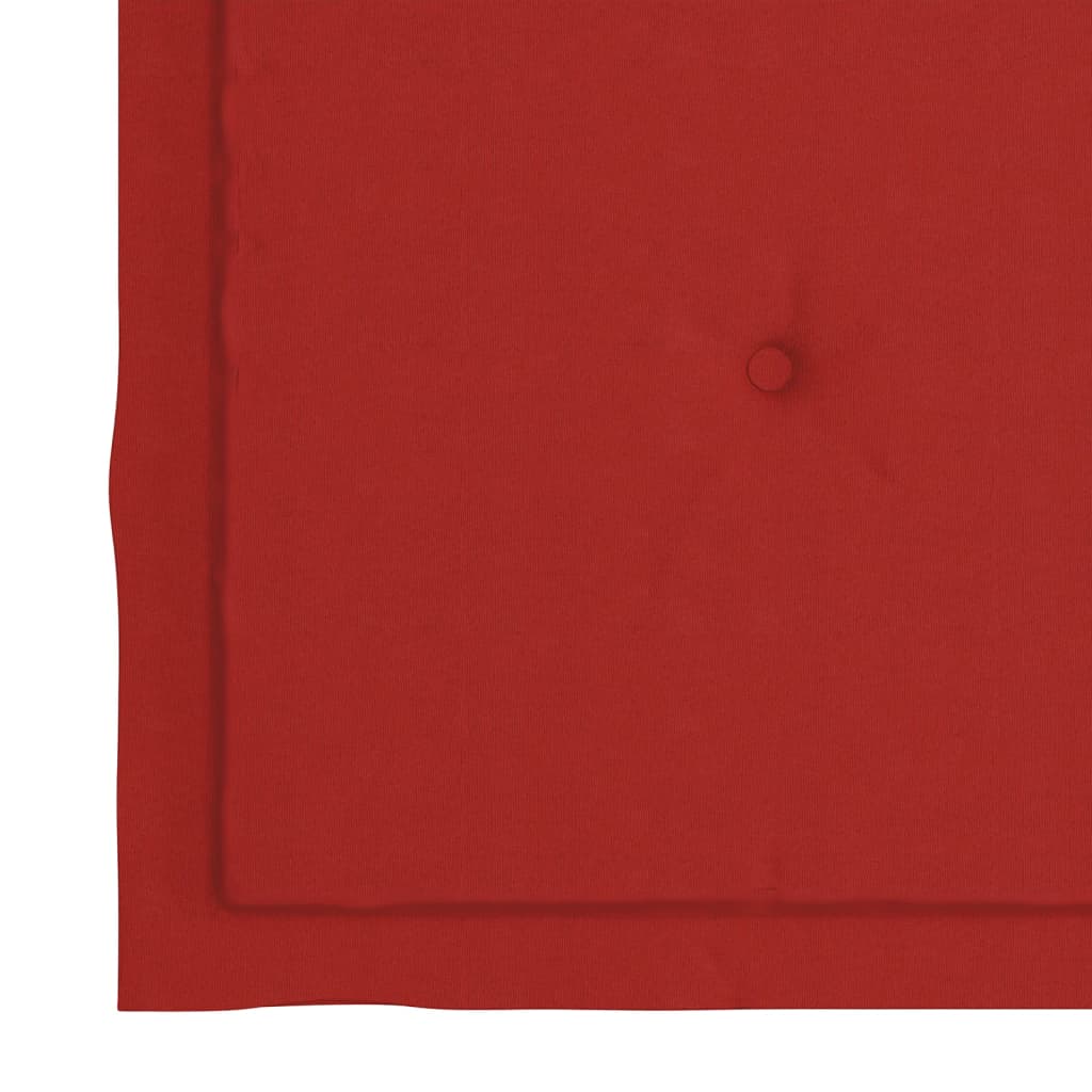 vidaXL Matstolar 6 st med dynor röd massiv teak