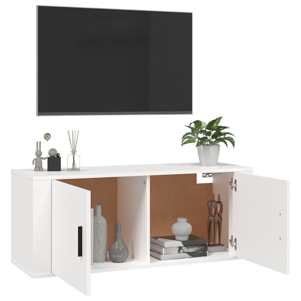 vidaXL Väggmonterad tv-bänk vit 100x34,5x40 cm