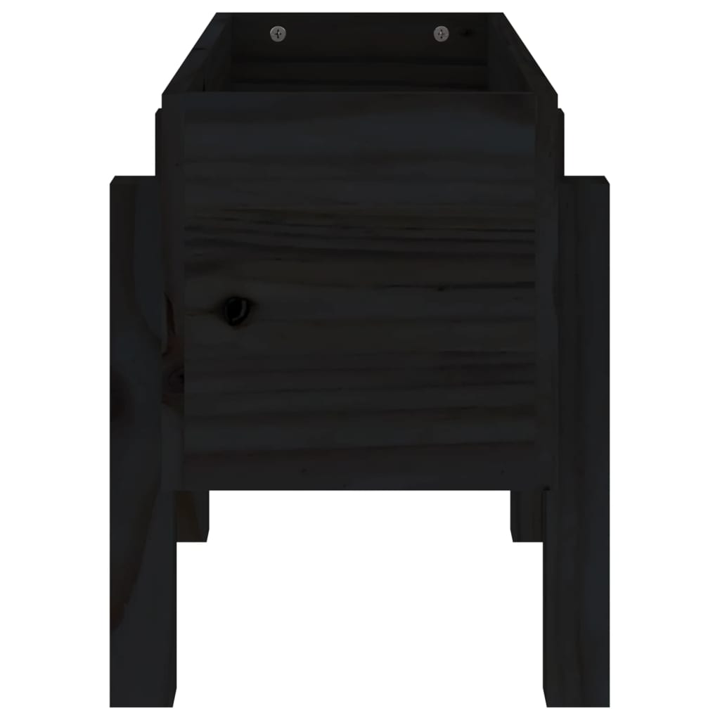 vidaXL Odlingslåda 62x30x38 cm svart massiv furu