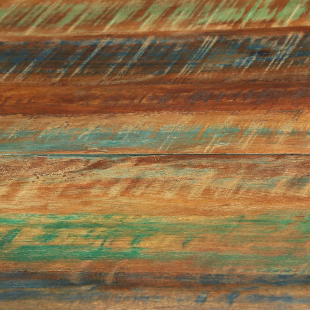 vidaXL Matbord Ø110x78 cm massivt återvunnet trä och stål