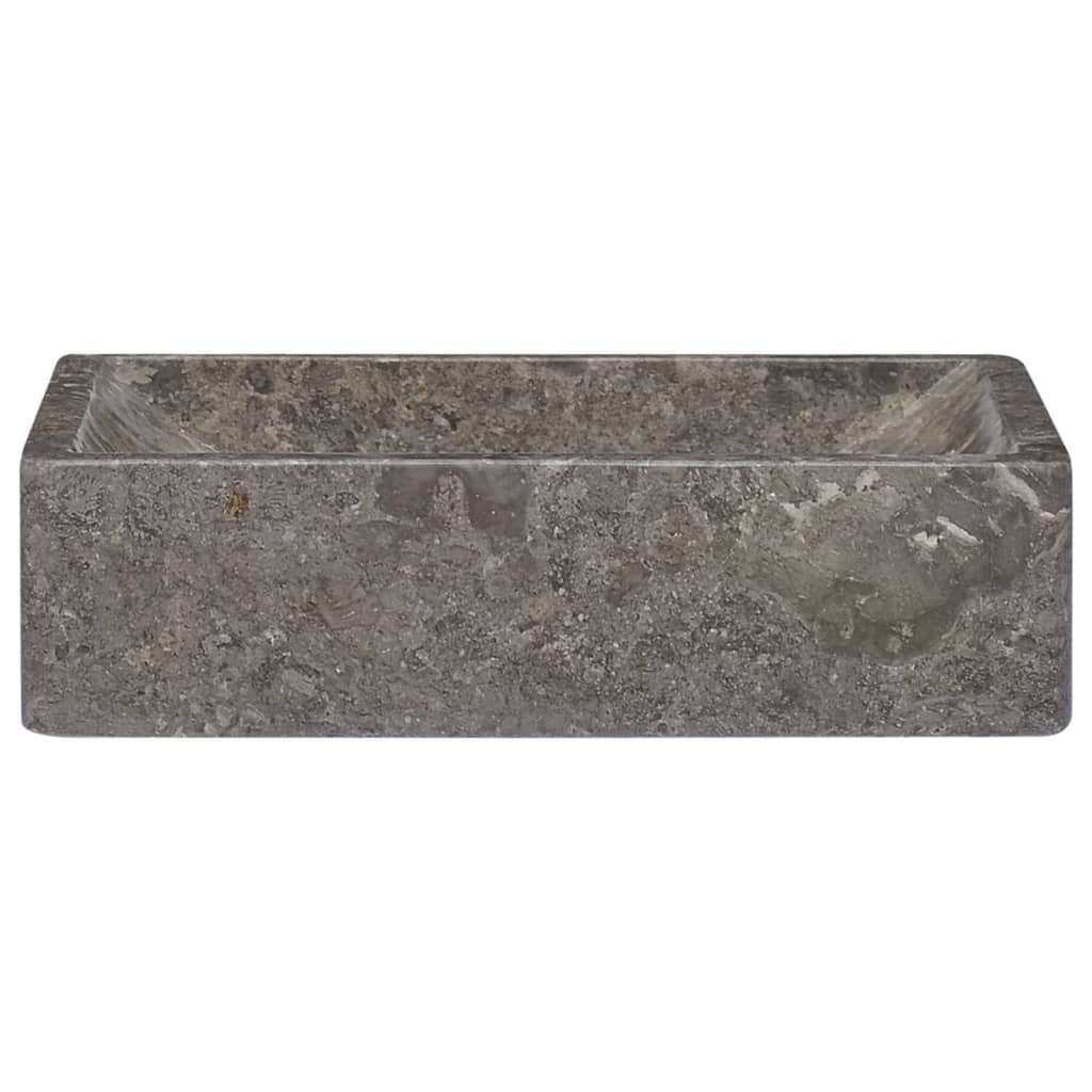 vidaXL Handfat 45x30x12 cm marmor grå högglans