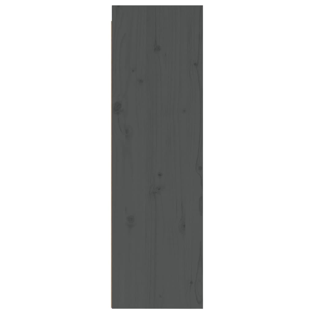 vidaXL Väggskåp 2 st 30x30x100 cm massiv furu grå