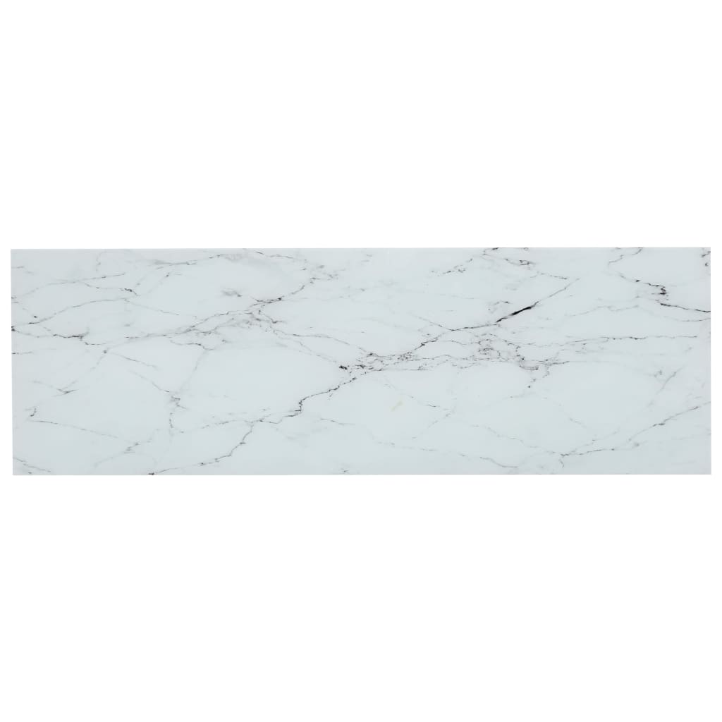 vidaXL Hylla vit marmor och transparent 100x36x168 cm härdat glas