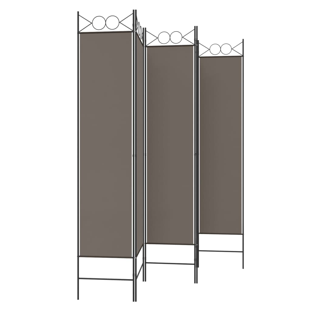 vidaXL Rumsavdelare 5 paneler antracit 200x200 cm tyg