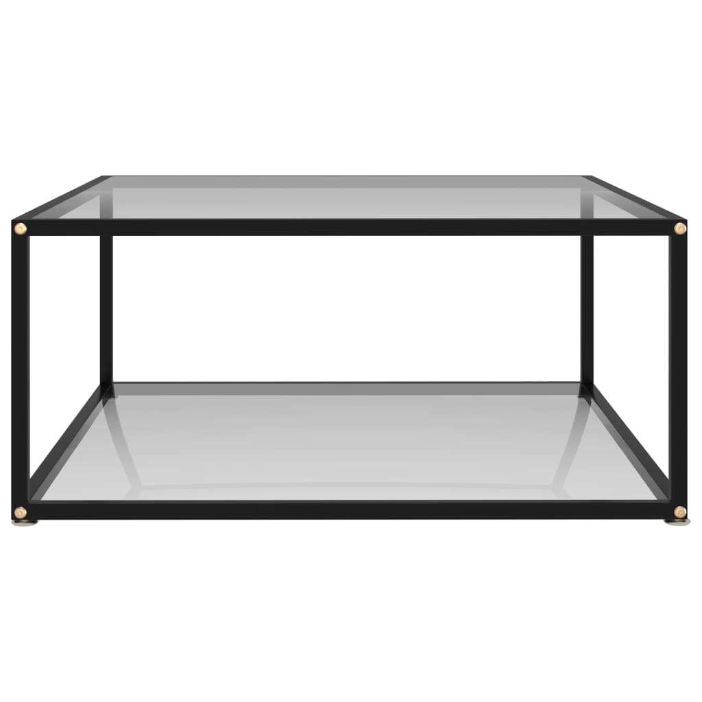 vidaXL Soffbord genomskinligt 80x80x35 cm härdat glas