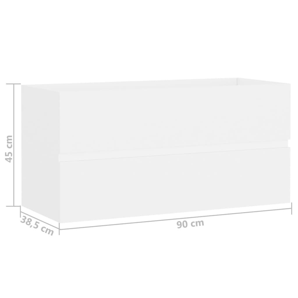 vidaXL Tvättställsskåp vit 90x38,5x45 cm spånskiva