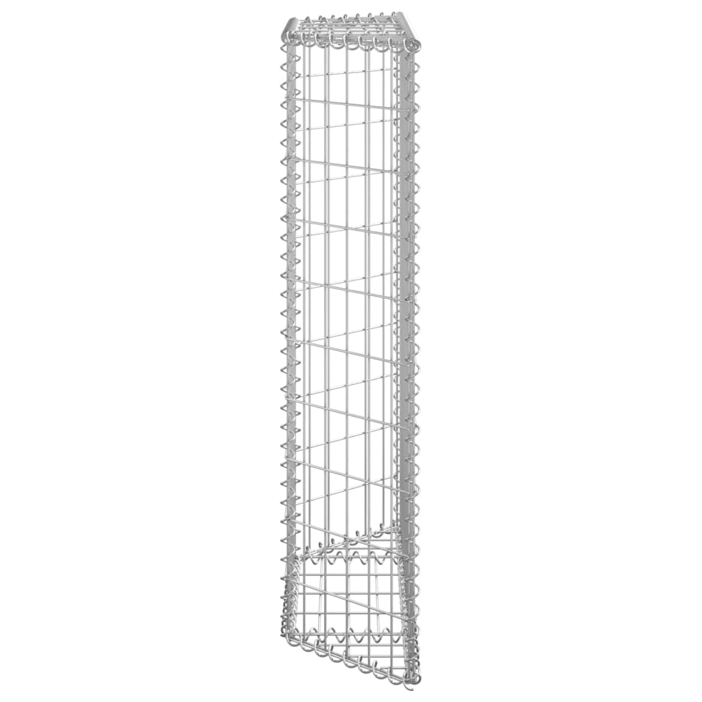 vidaXL Gabion trapets upphöjd galvaniserat stål 80x20x100 cm