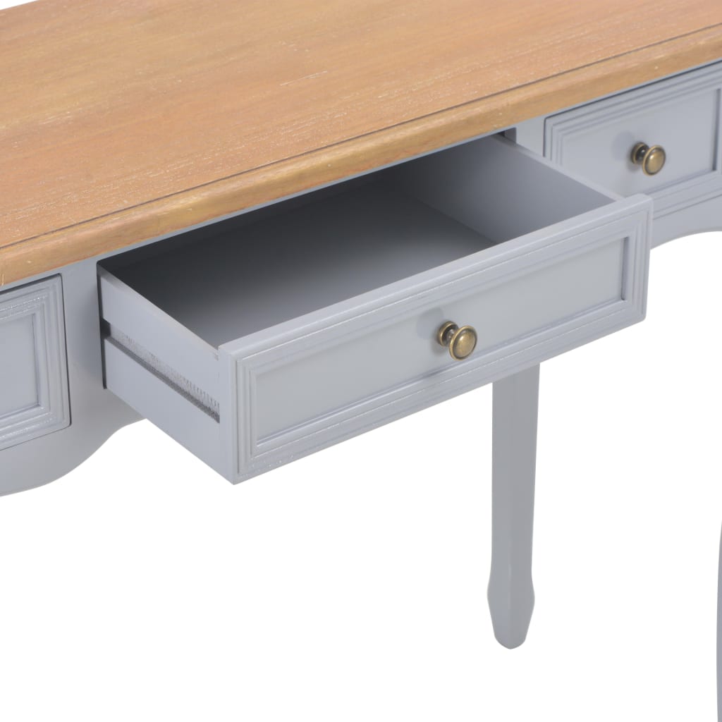 vidaXL Konsolbord med 3 lådor grå