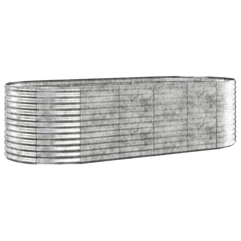 vidaXL Odlingslåda pulverlackerat stål 249x100x68 cm silver