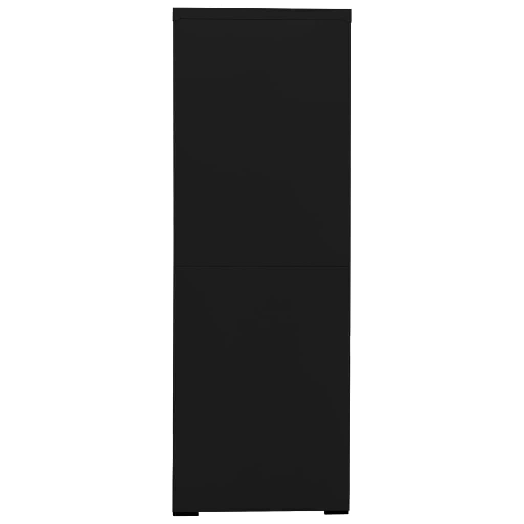 vidaXL Dokumentskåp svart 90x46x134 cm stål