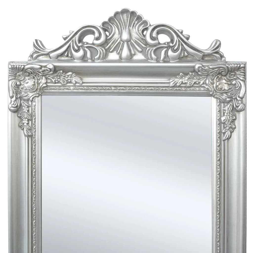 vidaXL Fristående spegel i barockstil 160x40 cm silver