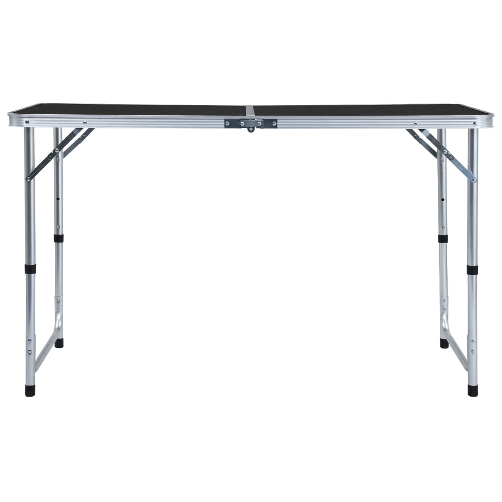 vidaXL Hopfällbart campingbord grå aluminium 120x60 cm