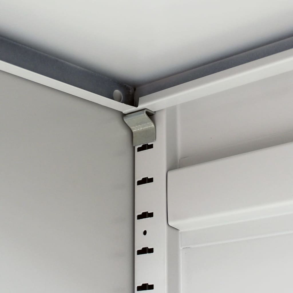 vidaXL Dokumentskåp med 2 dörrar stål 90x40x180 cm grå
