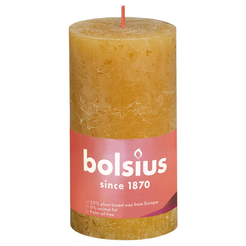 Bolsius Rustika blockljus 4-pack 130x68 mm honungsgul