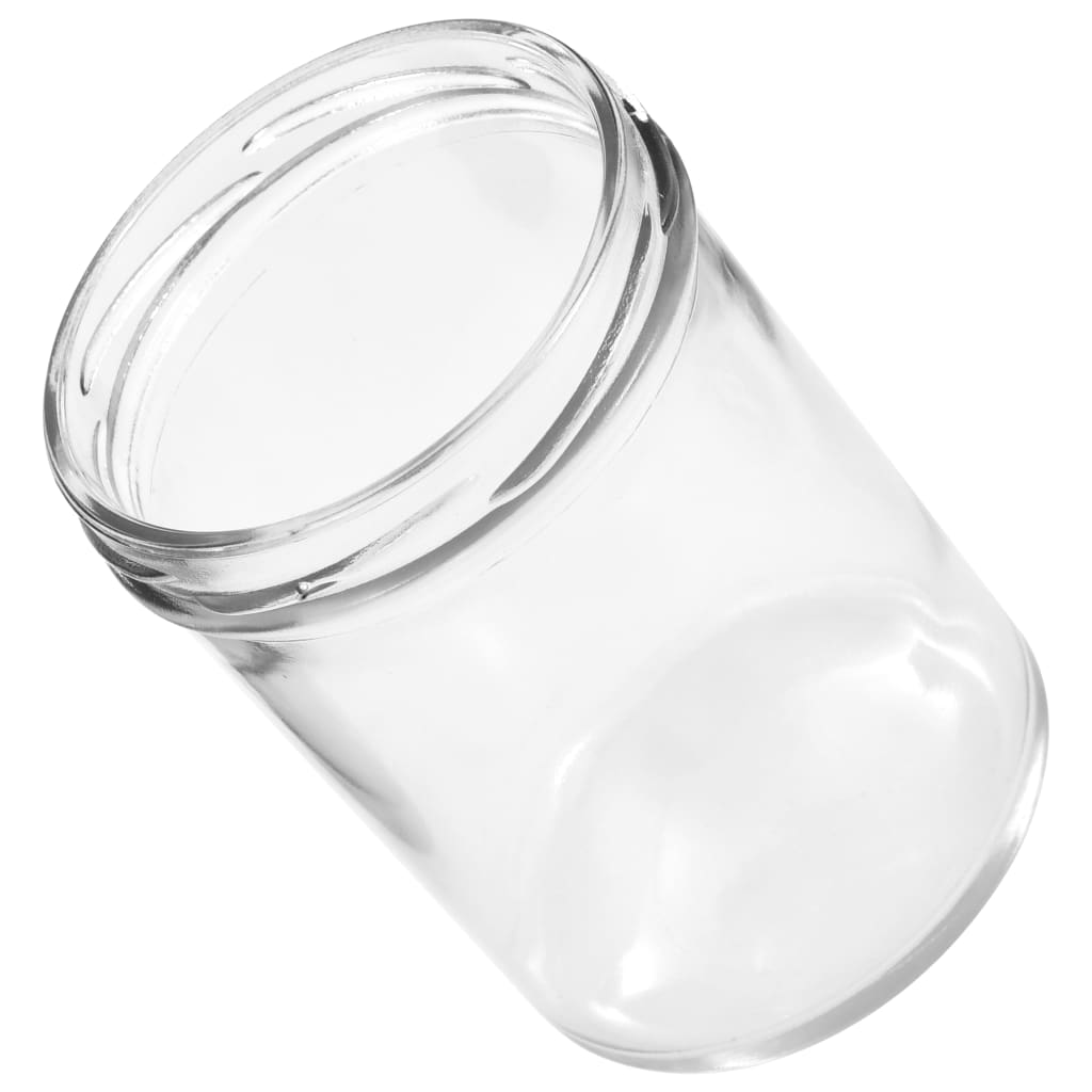 vidaXL Syltburkar i glas med vita och röda lock 96 st 400 ml