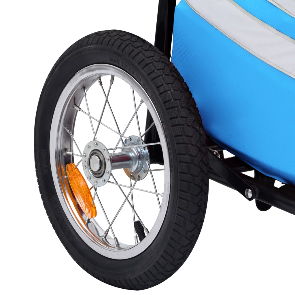 vidaXL Hopfällbar cykelvagn med väska blå och svart