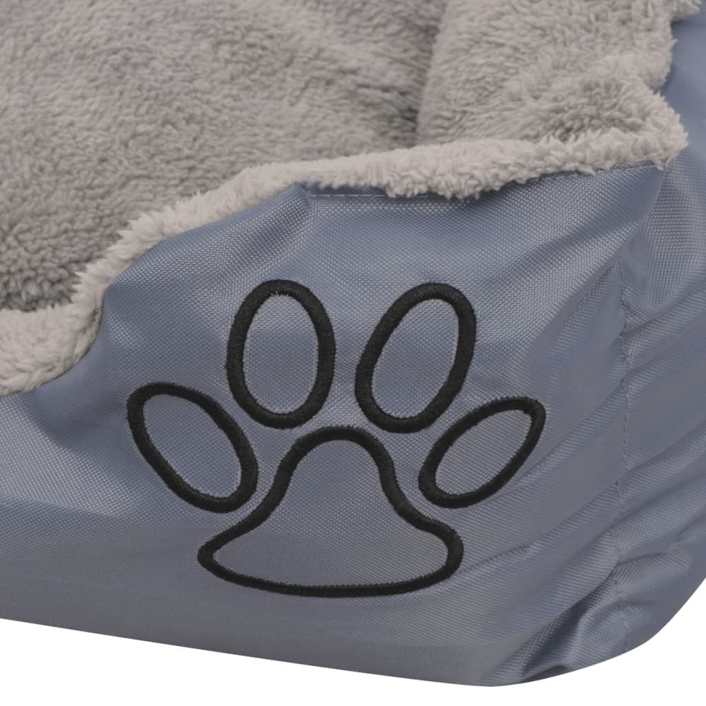 vidaXL Hundbädd med vadderad kudde storlek M grå