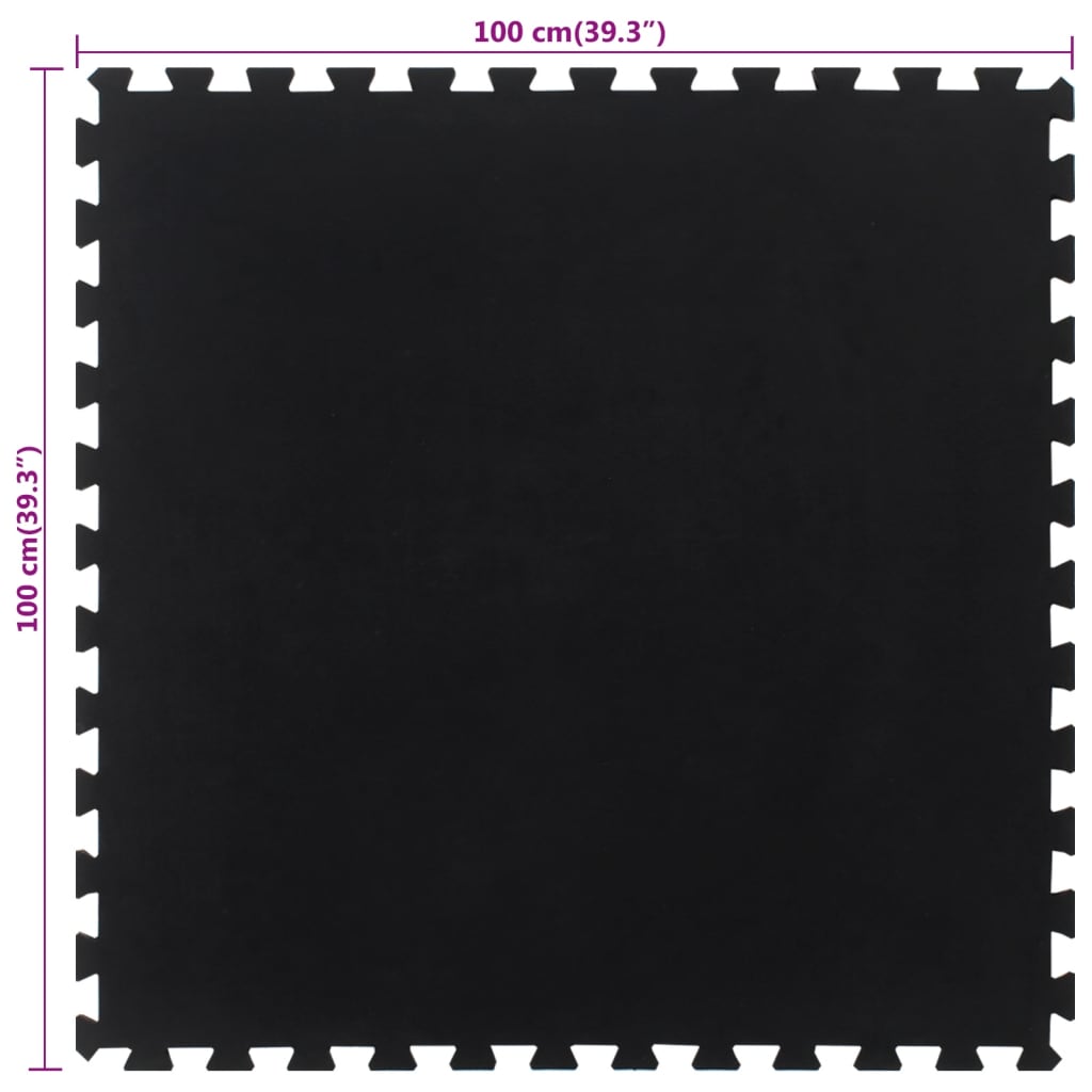 vidaXL Golvplatta gummi svart 12 mm 100x100 cm