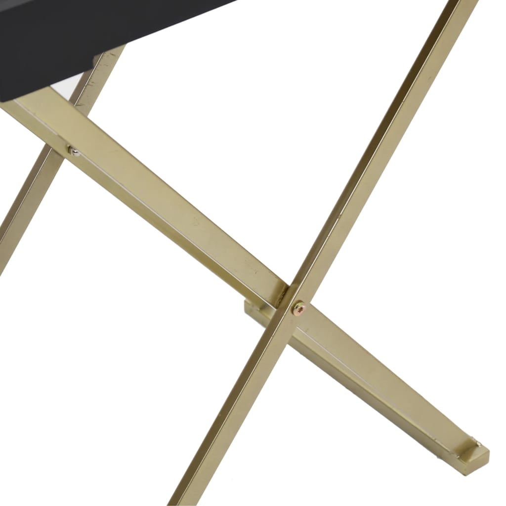 vidaXL Hopfällbart bord guld och svart 48x34x61 cm MDF