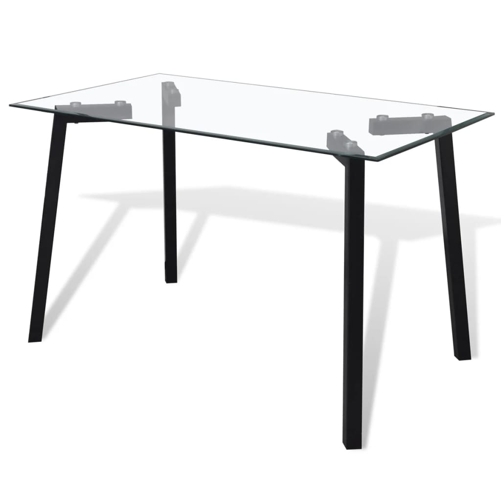 vidaXL Matbord med bordsskiva i glas och svarta ben